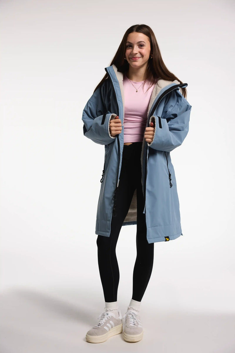 Women's Dusty Blue Oversized Winter Coat | Waterproof & Windproof