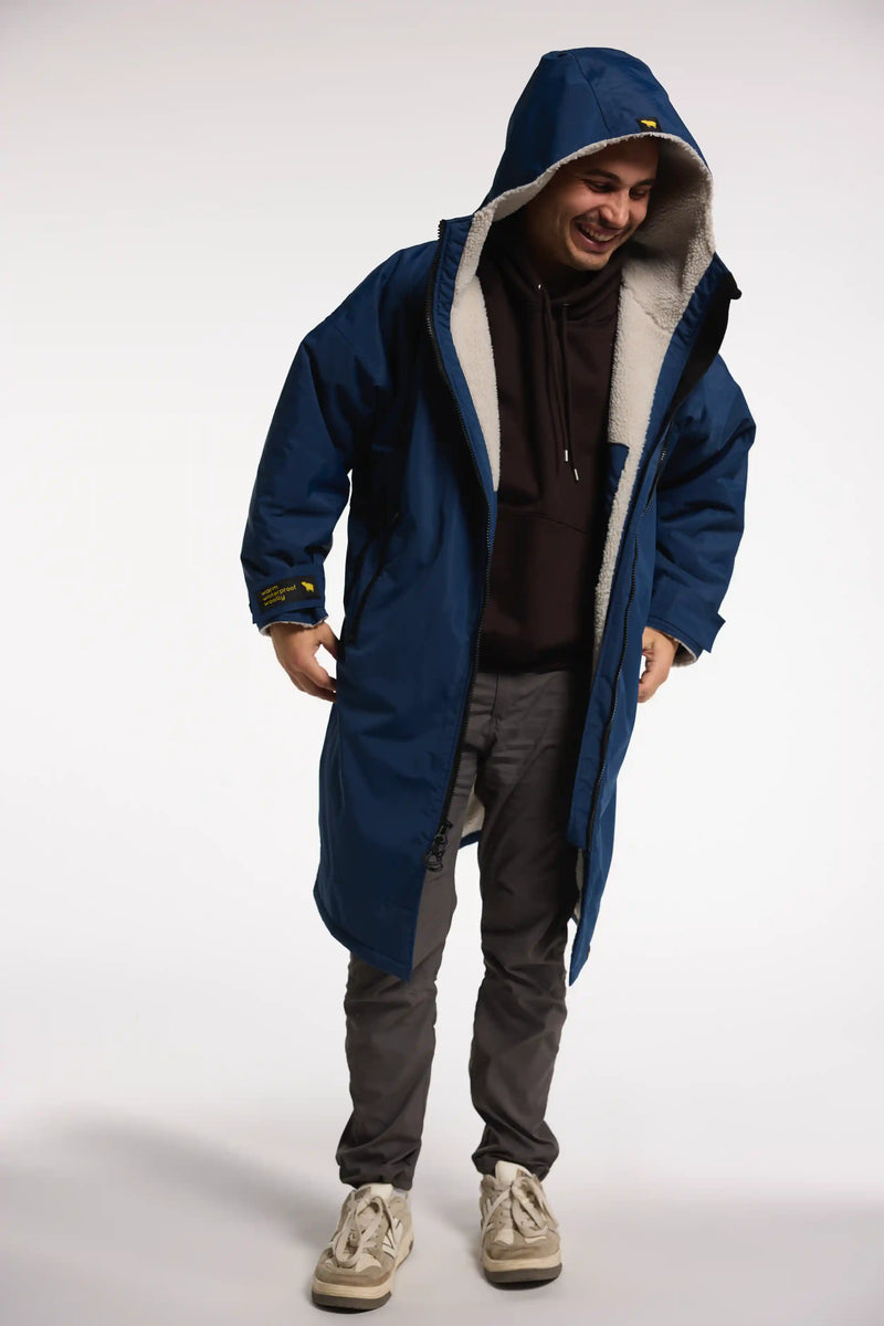 Men's Blue Oversized Winter Coat | Waterproof & Windproof | Woolly