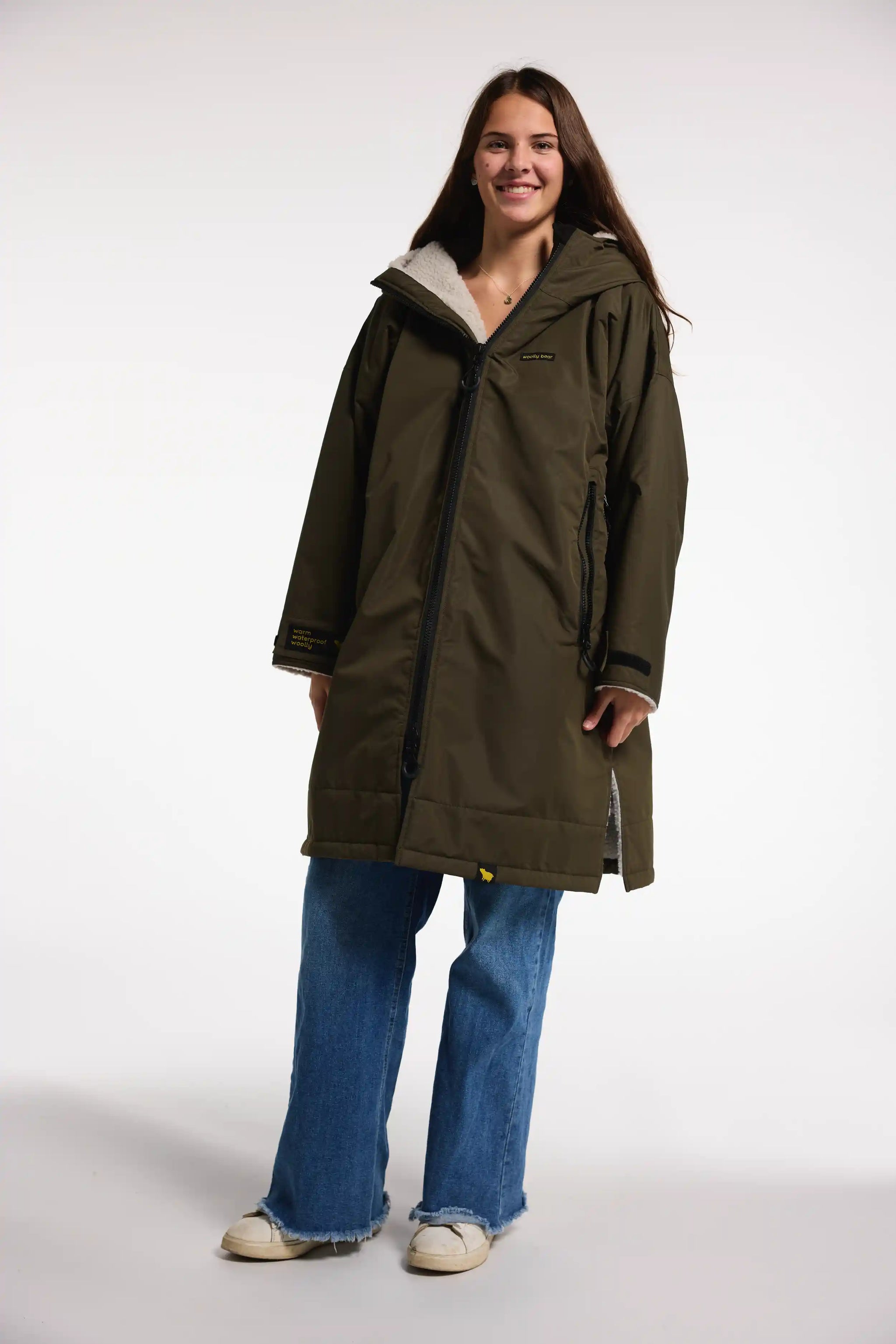 Women's Army Green Oversized Winter Coat | Waterproof & Windproof