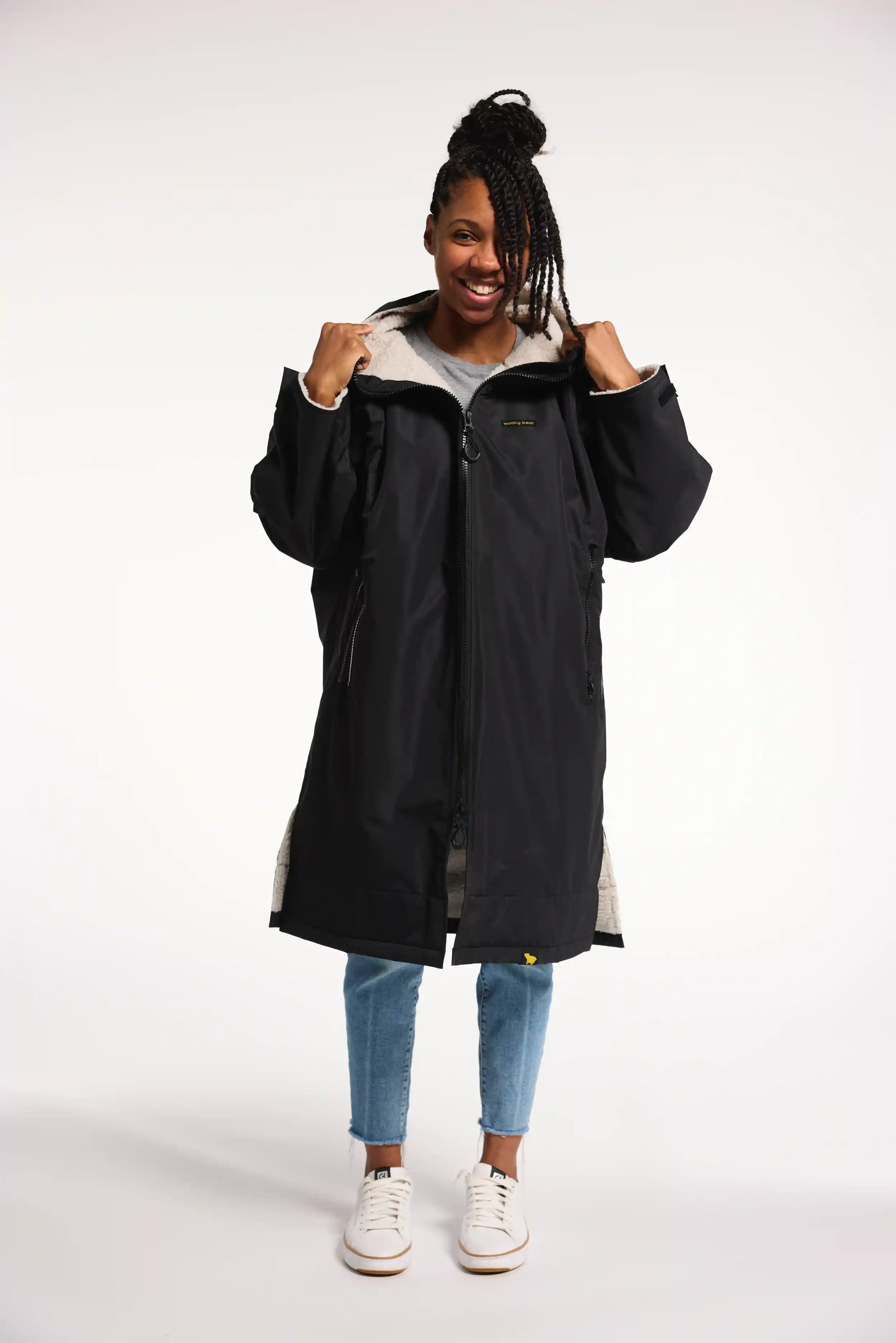 【16AW】Stone  ウォーターレペレントミリタリーコート黒M Women's Black Oversized Winter Coat | Waterproof & Windproof