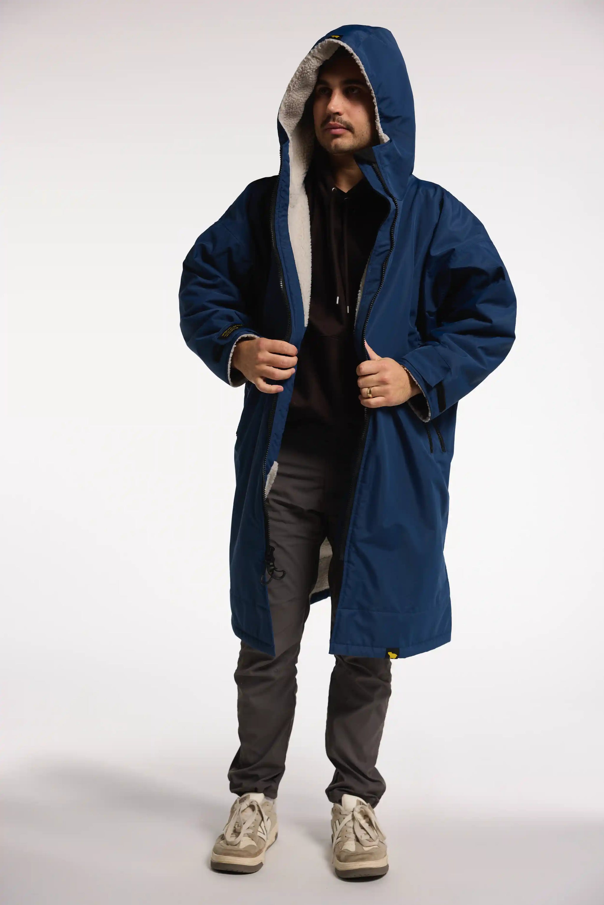 Men's Blue Oversized Winter Coat | Waterproof & Windproof | Woolly