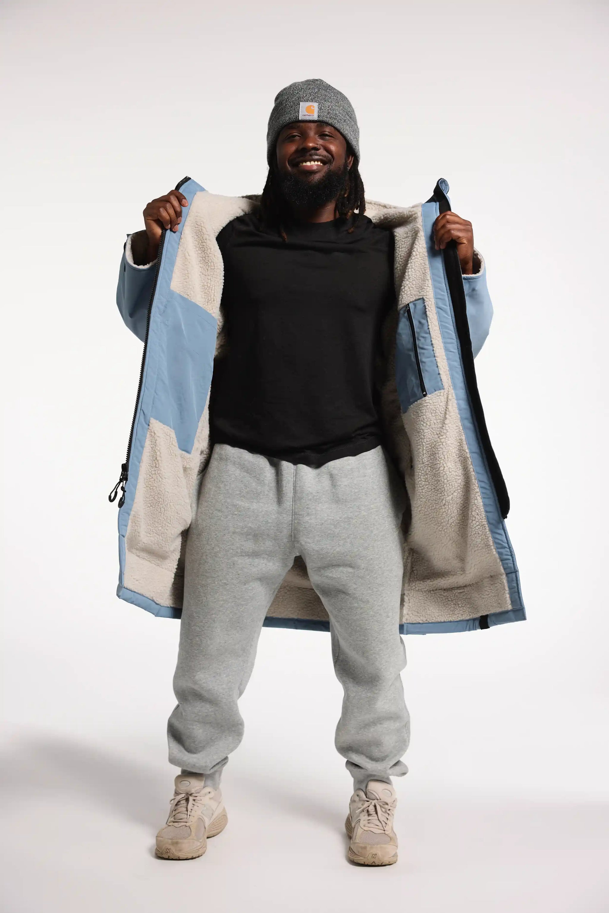 Men's Dusty Blue Oversized Winter Coat | Waterproof & Windproof